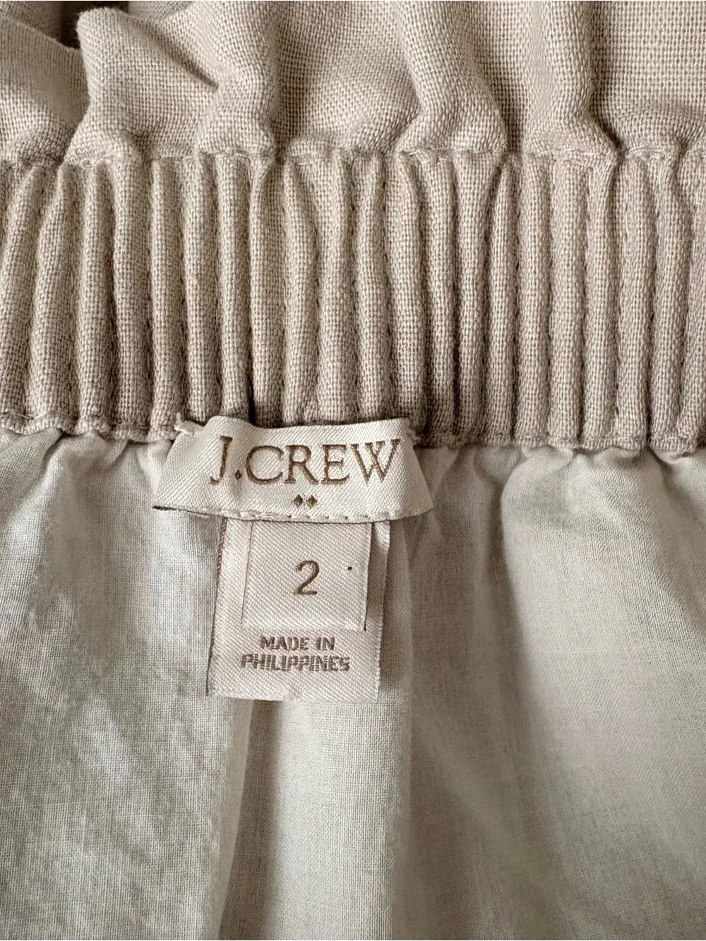 J. Crew Beige Paperbag Waist Mini Skirt size 2